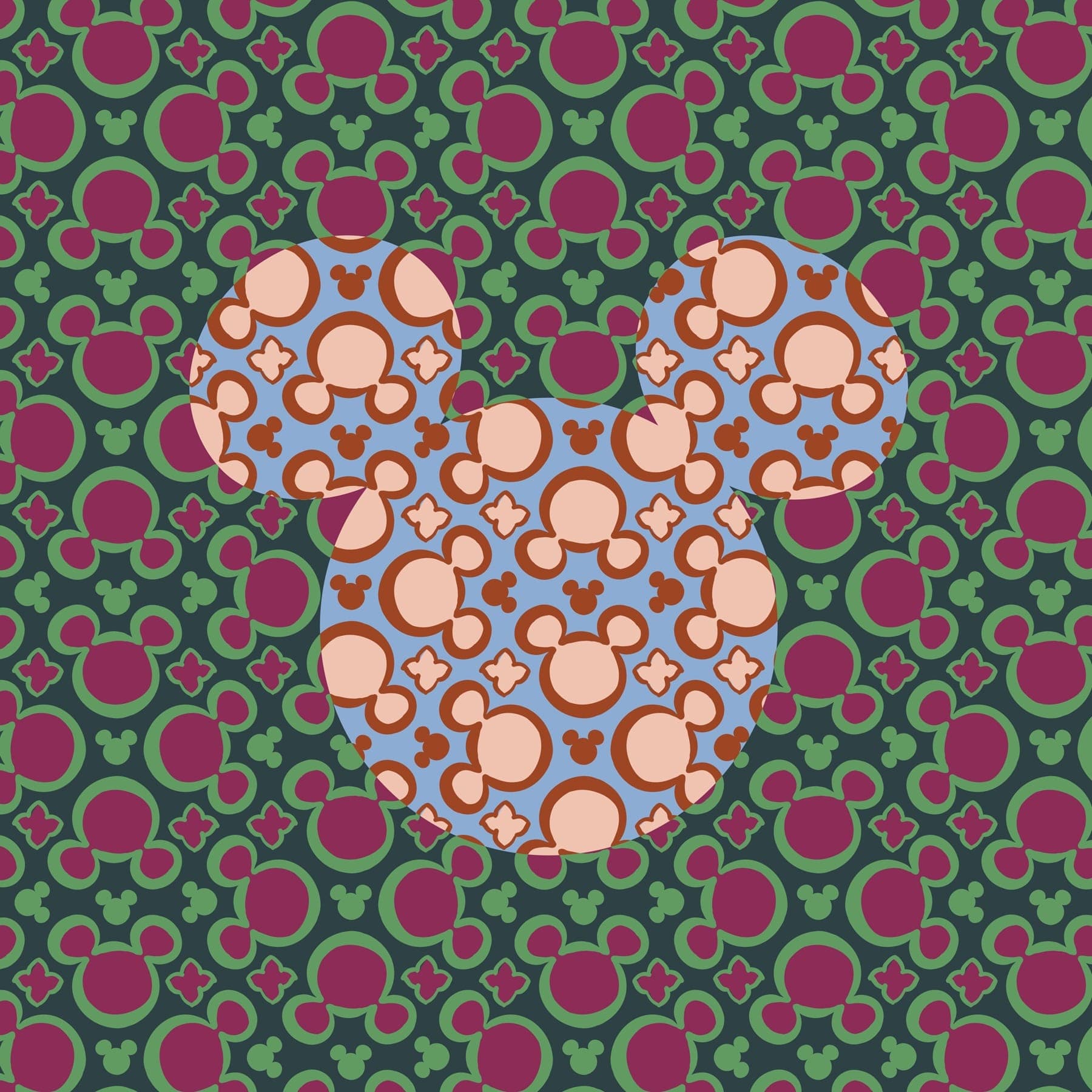 Disney Nest: 22", 26" Adair Spinners-Mickey Mouse Kaleidoscope Multi-Image 2-Vera Bradley